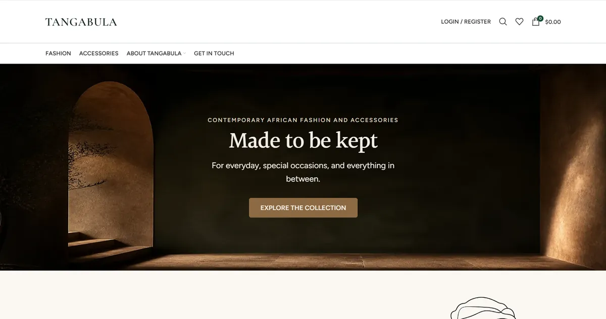 Tangabula website homepage